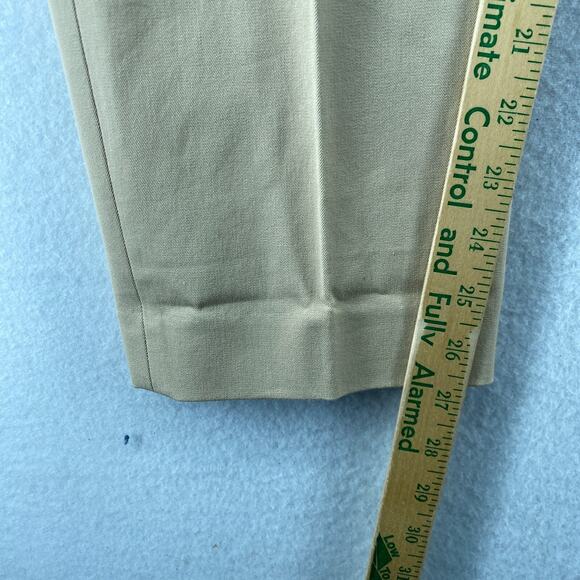 LAUREN RALPH LAUREN Pants 18 Twill Sateen Tapered Ankle Trouser Cotton Beige - Picture 10 of 13